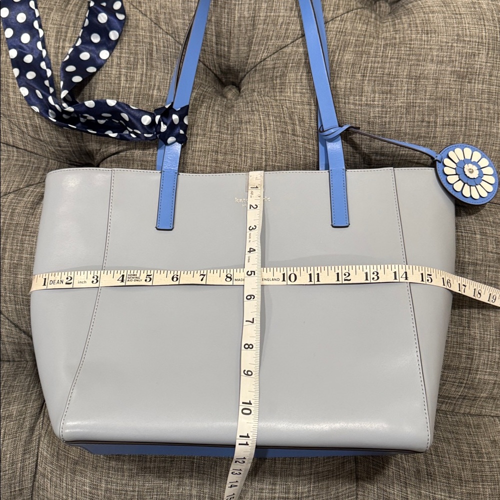 Kate Spade Bag Rosa Blue Leather Tote - Picture 17 of 17